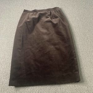 Carlisle Womens Skirt Size 8 Brown Faux Suede‎ Straight Pencil Lined Back Slit